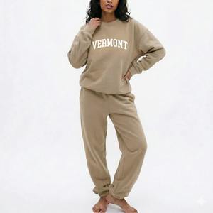 Womens <b>White</b> VIRGINIA Graphic Sweatshirt And <b>Jogger</b> Set Premium Heavyweight Fleece Oversized Two Piece Loungewear Outfit - Product Image 4