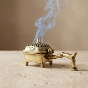 Encensoir en laiton fait main de style chinois avec poignée en forme de dragon pour usage religieux - Product Image 4