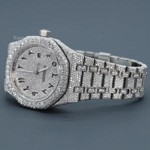 Reloj de pulsera analógico de acero inoxidable de lujo de dos tonos para hombre, marca de alta calidad, Diamante helado, moissanita, esfera de 41mm, estilo Hip Hop - Product Image 3