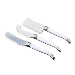 Lot de 3 mini-couteaux à fromage en métal avec manche en céramique, écologiques, compatibles lave-vaisselle et adaptés au contact alimentaire - Product Image 3