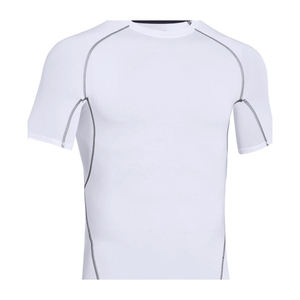 Men Short Sleeve Printing Quick Dry Athletic Workout <b>Shirt</b> Men's Casual Gym Compression <b>Shirt</b> 95% Cotton 5% Spandex Slim Fit - Product Image 1