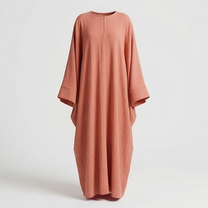 Nouvelle Abaya Personnalisée pour Femme, Modèle Été 2025, Couleur Personnalisable, Manches Chauve-Souris Plissées, Robe Modeste - Product Image 1