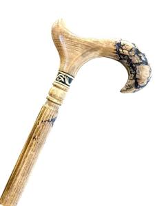 Canne de marche pliable en bois massif artisanal de qualité supérieure, réglable, portable, pour la randonnée, l'escalade, la marche quotidienne, en 3 sections - Product Image 3