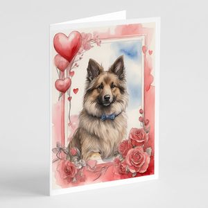Belgian Tervuren Valentine Roses A7 <b>Greeting</b> <b>Cards</b> Pack of 8 Blank <b>Note</b> <b>Cards</b> with Envelopes Whimsical 5x7 Size - Product Image 1
