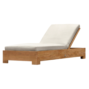 Modern The Langham Resort Wooden Sunbed With Cushion Adjustable Backrest Premium Outdoor Chaise Lounge Hotel Pool Furniture - Product Image 5