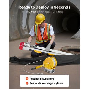 Kit de Trípode de Rescate de Alta Resistencia para Espacios Confinados, Cabrestante de 1800 Libras, Patas Ajustables de 4.1 Pies, Cable de 65 Pies, Protección Portátil Contra Caídas - Product Image 5