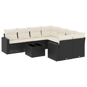 Conjunto de Sofás Modulares Grandes de Ratán PE Negro para Jardín, Muebles de Patio con Elegante Modularidad - Product Image 2
