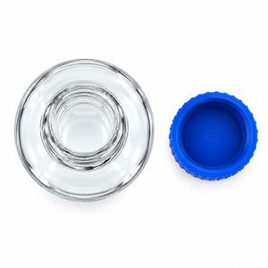 Botella de reactivo de vidrio borosilicato de 2L con boca estrecha y tapa de rosca azul, a prueba de fugas, graduada, para almacenamiento de soluciones químicas - Product Image 5