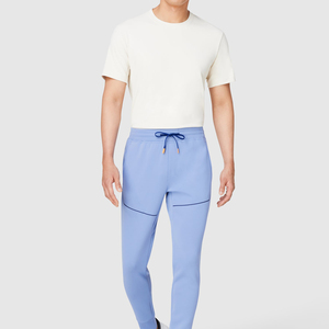 Men <b>Light</b> Blue Sweatpants Elastic Waist Drawstring Casual Slim Fit Side Pockets Breathable Lightweight <b>Trousers</b> - Product Image 4