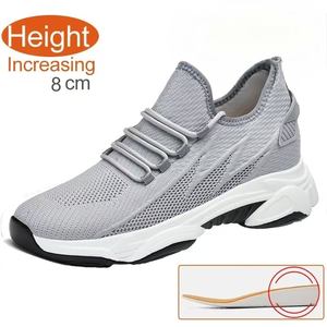 Chaussures rehaussantes pour hommes, baskets décontractées noires, chaussures invisibles pour augmenter la taille, chaussures rehaussantes pour hommes 8 cm - Product Image 1