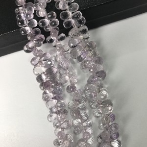 ลูกปัดอะมีทิสต์สีชมพูทรงหยดน้ำ เจียระไนเหลี่ยมเพชร ขนาด 5x8 มม.-7x12 มม. แท้ 100% รับรองโดย IGI เกรด AAA สำหรับทำเครื่องประดับ Vivaaz Gems - Product Image 5