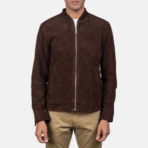 Premium <b>Vegetable</b> Tanned Real Leather Jacket Men Sustainable Quilted <b>Stand</b> Collar Winter Fashion Jacket Spandex Lining Wholesale - Product Image 4
