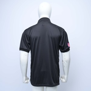 Polo de Manga Corta Negro para Hombre, de Alta Calidad, con Diseño Bordado en el Dobladillo Inferior, Tejido de Poliéster, Patrón Sólido, Venta al Por Mayor - Product Image 3