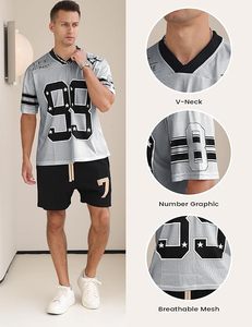 <b>Men</b> Mesh Training Jersey Wholesale Breathable <b>V</b> <b>Neck</b> Number Print Short Sleeve Sports Tee Manufacturer - Product Image 5