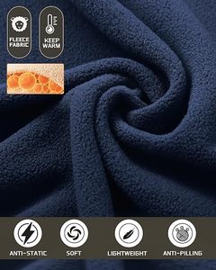 Navy Blue <b>Men's</b> Full Zip Fleece Jacket Stand Collar Polar Outerwear Lightweight <b>Warm</b> Casual <b>Winter</b> <b>Coat</b> - Product Image 3