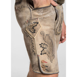 Shorts Lederhosen traditionnels bavarois pour hommes en cuir suédé respirant, style Oktoberfest allemand 2026, OEM - Product Image 4