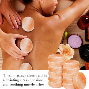 Piedra de Masaje de Sal del Himalaya Natural, Piedra de Spa para Relajación Corporal, Herramienta de Terapia de Masaje con Piedras Calientes - Product Image 4