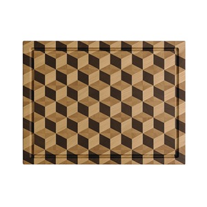 Planche à découper en bois rectangulaire, antidérapante, finition bois naturel, planche à découper de cuisine - Product Image 1