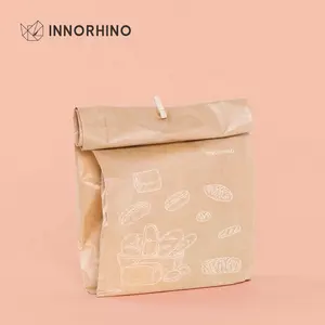 कस्टम बुटीक छोटे भूरे रंग क्राफ्ट पेपर बैग INNORHINO