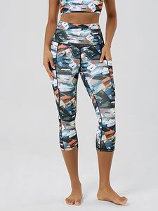 Leggings Capri de yoga taille haute pour femmes avec poches, contrôle du ventre, non transparents, pour l'entraînement et la course à pied - Product Image 3
