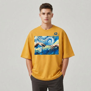 Camiseta Extra Grande de Lona 100% Algodón de Alta Calidad para Hombre, Hombros Caídos, Corte Regular, Cuello Redondo, Ropa de Verano, Moda Urbana, Transpirable - Product Image 3
