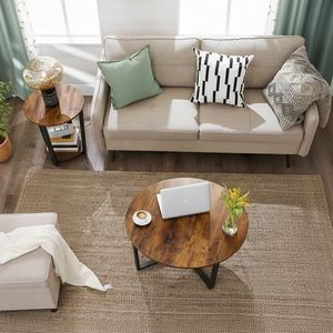 2-Tier <b>Round</b> <b>Side</b> <b>Table</b> with Storage Shelf, Industrial End <b>Table</b> for Living Room, Bedroom, Hotel, Apartment, OEM Manufacturer - Product Image 6