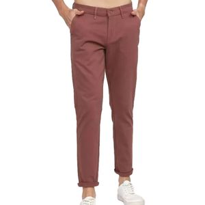 Pantalon chino pour homme, coupe slim, style décontracté, couleur bordeaux, pantalon en coton rouge vin pour homme, vêtements haut de gamme - Product Image 1