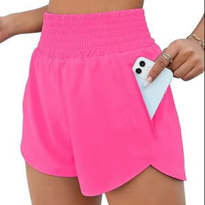 Customize Women's High Waist Sexy Quick Drying Waterproof Windproof Breathable Button Running Shorts <b>Elastic</b> Waist Custom Color - Product Image 1