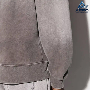 Sweat à capuche personnalisé pour homme, marron délavé soleil, effet ombré vintage, uni, en molleton bouclette lourd - Product Image 6