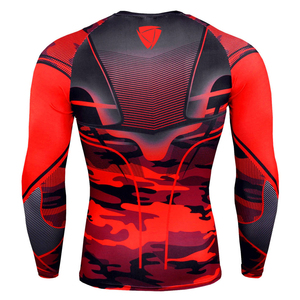Camiseta deportiva de manga larga para hombre, de licra y poliéster, con estampado personalizado por sublimación, camiseta deportiva con estampado digital, camiseta deportiva con estampado de camuflaje. - Product Image 4