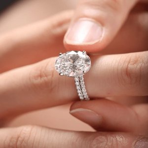 Luxury Gold 925 Sterling <b>Silver</b> Adjustable Lab Grown Diamond <b>Ring</b> Timeless Fine Jewelry <b>Statement</b> Gift for Women - Product Image 2
