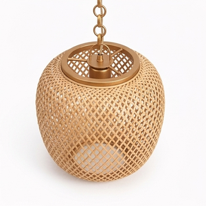 Handmade Bamboo Woven Pendant <b>Lantern</b> Hanging Light Eco Friendly Natural Rattan Chandelier <b>Lamp</b> For Home Restaurant Hotel Decors - Product Image 2