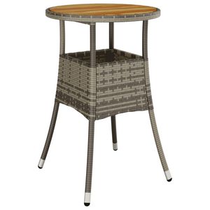 Set da bistrot in 3 pezzi grigio Poly Rattan con cuscini mobili da esterno durevoli - Product Image 5