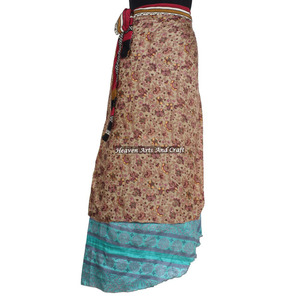 Boho New Fashion Arrival Silk Long <b>Wrap</b> <b>Skirt</b> Maxi Boho Vintage Magic Dress Recycled Silk Saris Sarongs <b>Skirts</b> Flex-<b>wraps</b> <b>Skirts</b> - Product Image 4
