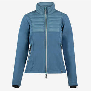 Women Blue Hybrid <b>Jacket</b> Padded Chest Design Outdoor Softshell Coat Slim Fit Sportswear Full Zip Stand Collar <b>Jacket</b> for <b>Ladies</b> - Product Image 6