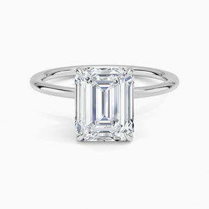BOJ <b>Ring</b> 0112 <b>Emerald</b> Cut 925 <b>Silver</b> Love Knot Prong Setting Solitaire Diamond <b>Ring</b> 2ct D Color VVS1 Moissanite GRA Certified - Product Image 1