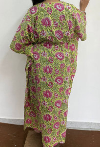Vestido Kaftan Estampado de Algodón Suave para Mujer con Tela Transpirable y Caída Elegante - Product Image 5