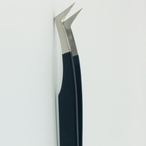 RMI Pointe de botte russe à 45 degrés, en acier inoxydable, avec pointe en acier argentée pour tibia et poignée thermolaquée noire, pointe lisse, longueur 10 mm - Product Image 1