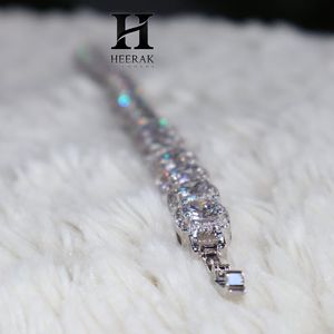 Luxury 14K White Gold <b>Cushion</b> Cut Lab Grown Diamond Tennis Bracelet Full Halo Setting Link Bracelet Fine Jewelry - Product Image 1