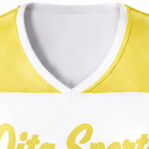 Maillot de cheerleading sans manches sublimé blanc et jaune, tenue de sport athlétique pour l'entraînement, la performance et la compétition - Product Image 5