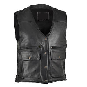 Chaleco de cuero transpirable de la mejor calidad, diseño de logotipo personalizado, ropa de moda, chaleco de cuero para hombre - Product Image 3