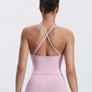 Débardeur d'été fin et nouveau pour femme, vêtement de fitness et de yoga à séchage rapide avec soutien-gorge intégré, débardeur de sport sans manches pour le yoga - Product Image 4