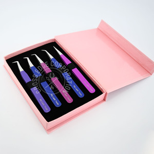 New Design Fiber Tip l Shaped <b>Lash</b> Applicator Tweezers <b>Premade</b> Fan Eyelash Extension Tweezer 92 Degree Volume <b>Lashes</b> - Product Image 1