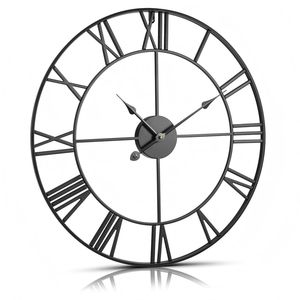24-Inch Classic Decorative Wall <b>Clock</b> with Roman Numerals Battery Operated <b>Silent</b> Non-Ticking for Living Room Decor - Product Image 5