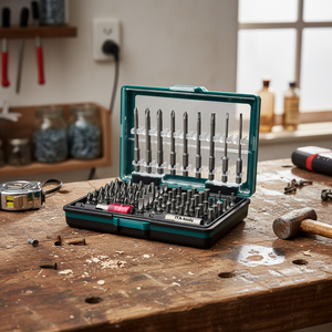 Jeu de forets industriels et de bricolage 1/4" x 25 et 75 mm de long, 71 pièces avec finition phosphate de zinc, fournisseur OEM Taïwan - Product Image 1