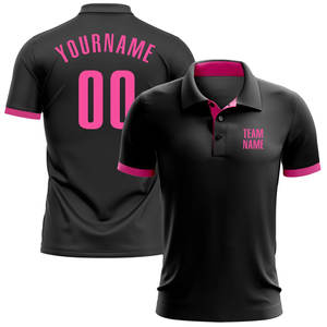 Custom <b>Black</b> Pink Performance Golf <b>Polo</b> <b>Shirt</b> Breathable Moisture-Wicking Athletic <b>Polo</b> <b>for</b> <b>Men</b> and Women - Product Image 1