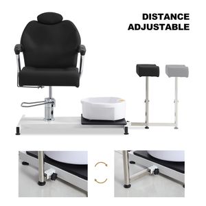 Poltrona Idraulica Regolabile in Altezza per Pedicure con Poggiapiedi e Vasca per Piedi, Girevole a 360° e Reclinabile per Uso in Centri Estetici - Product Image 5