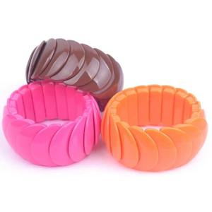 Fashion Hot Sale Colorful Resin Crafts Beaded <b>Bracelets</b> Trendy <b>Stack</b> Elastic <b>Bracelets</b> Bangles - Product Image 5