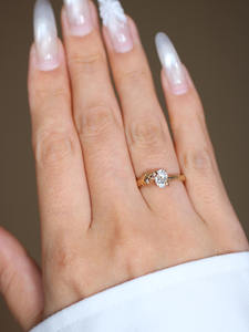 Anillo de Serpiente de Oro Sólido de 14K con 0.75ct de Diamante Cultivado en Laboratorio, Banda Texturizada con Diseño Único Inspirado en Reptiles - Product Image 6