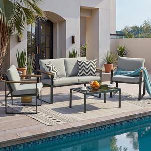 Juego de Muebles de Patio de Aluminio Homall, Sofá Comercial para Exteriores, Asientos para Resort, Casa de Huéspedes, Cafetería, Hotel, Venta al Por Mayor - Product Image 1